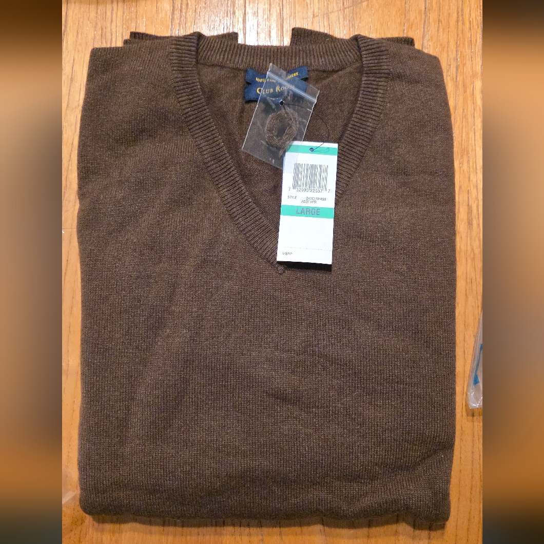 Club Room Men's V-Neck Sweater In Rich Brown